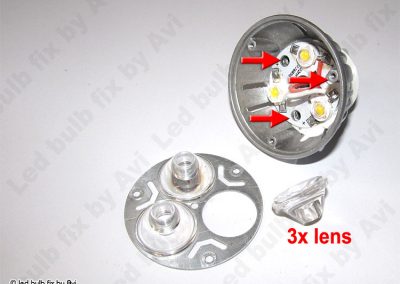 Open bulb, 3x PCB screws