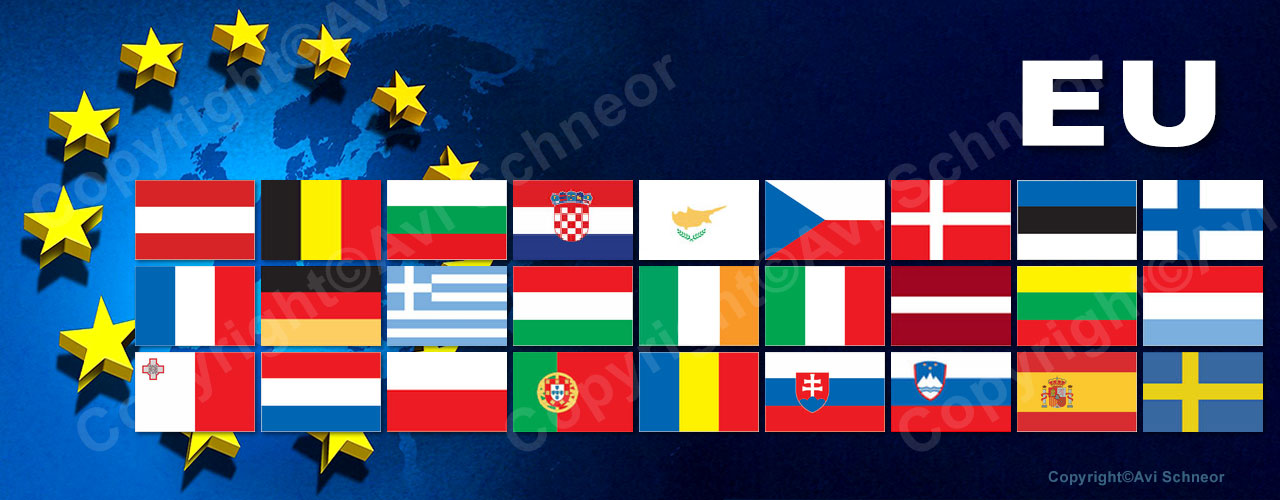 דגלי המדינות החברות באיחוד האירופאי