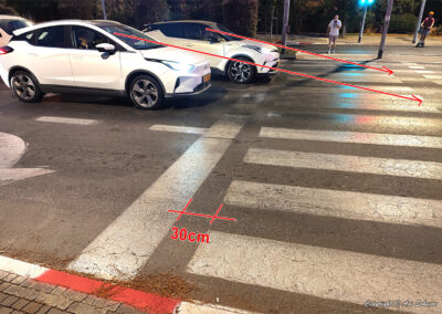 מיקום פס עצירה מקדים בישראל